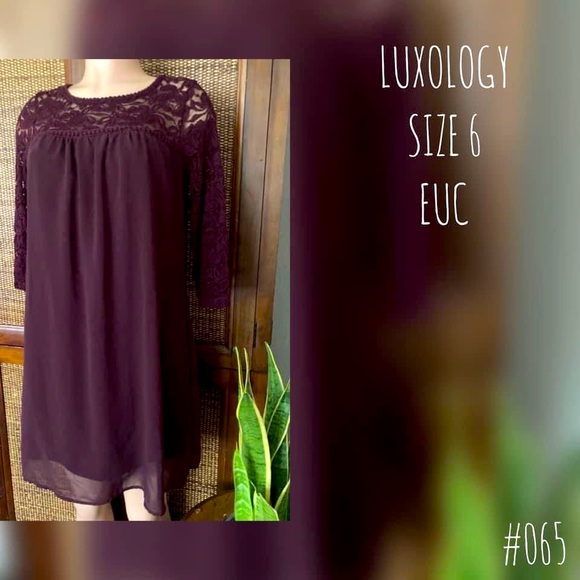 Burgundy Lace Luxology Babydoll Dress - Picture 1 of 1